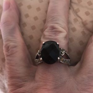 COPY - Marcasite Black stone Ring
